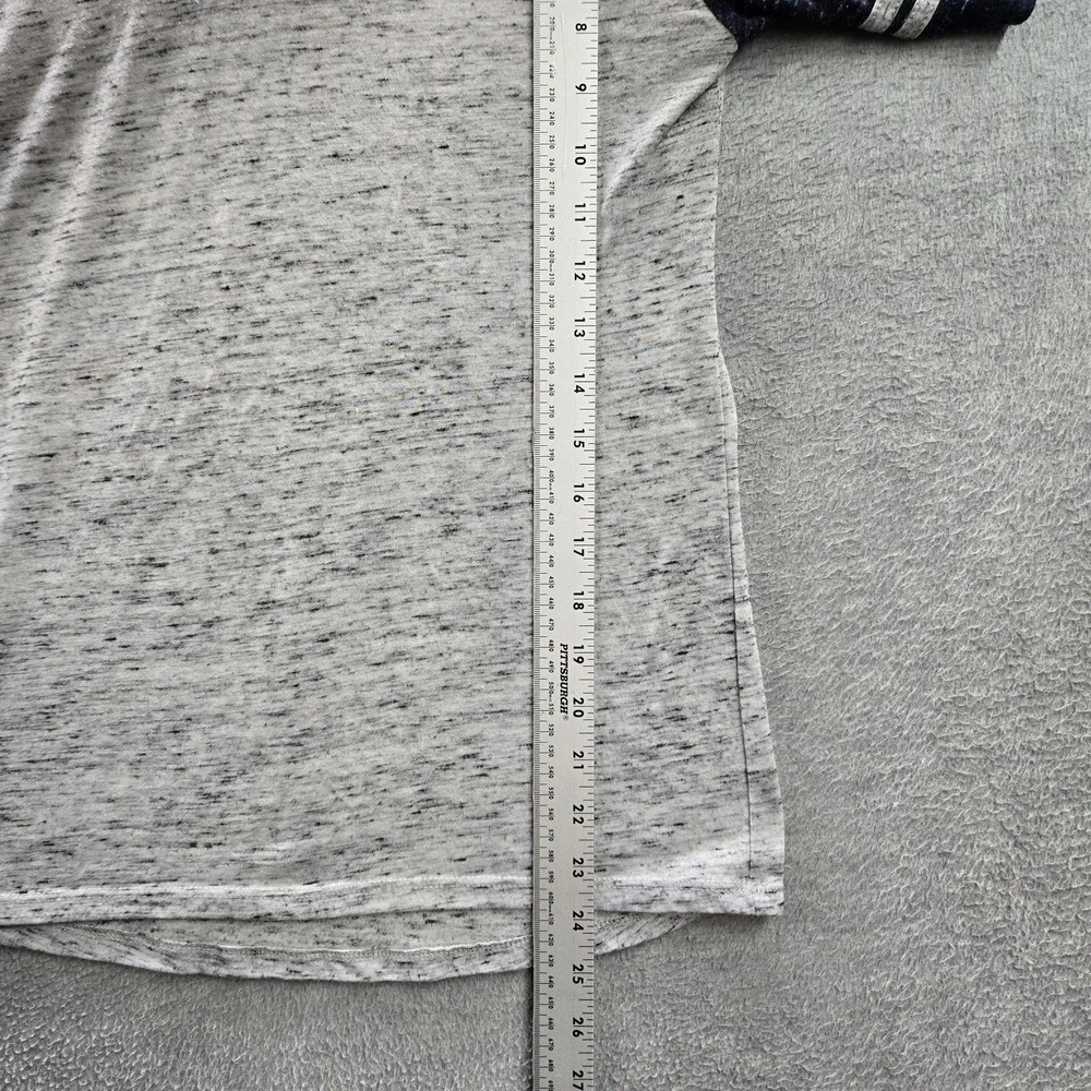 Harley-Davidson Junior Shirt M Gray Colorblock Baseball Tee Stripe Short‎ Sleeve